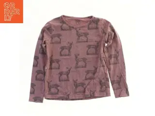 Langærmet bluse med dyremotiv fra VRS (str. 122)