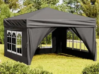 Foldbart festtelt med sidevægge 3x3 m antracitgrå