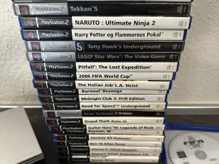 Playstation 2 Slim pakke med 2 maskiner og 28 spil