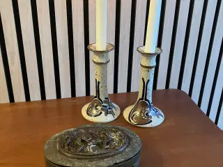 Antik bronze smykkeskrin 