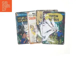 4 stk Tintin metal skilte (str. 30x20 cm)