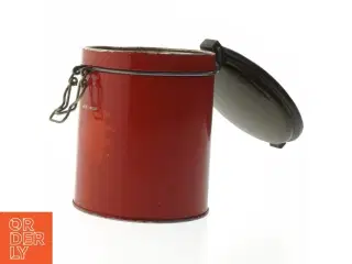 Rund Vintage metal opbevaringsdåse med lukkelåg (str. 14,5 cm)