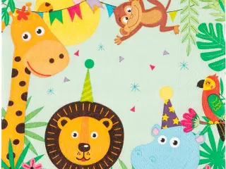 Festlige dyre-servietter, 33x33 cm, 20 stk.