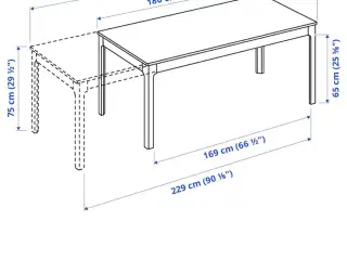 Ikea spisebord m udtræk