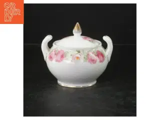 Retro Porcelænssukkerskål med roser (str. 11,5 cm)