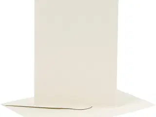 Råhvide Kort og Kuverter, 6 Sæt, 10,5x15 cm
