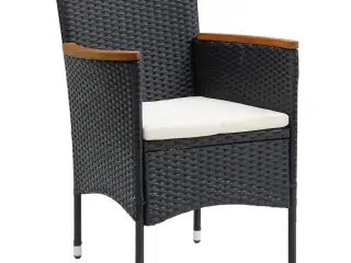 Havestole 4 stk. polyrattan sort