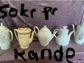 Ældre kaffe kander sælges 