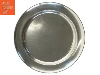 Rustfrit stål fladt fad (str. Ø 27 cm)