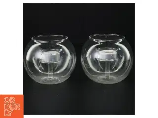 Gennemsigtige glaslysestager (str. 10 x 12 cm)