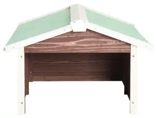 Skur til robotplæneklipper 72x87x50 cm fyrretræ brun og hvid
