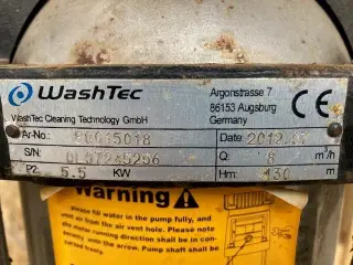 - - - WashTec pumpe 5,5 kW moms fri