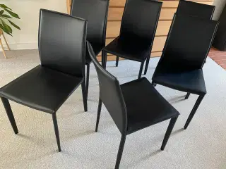 6 stk. læder Spisebordstole joy