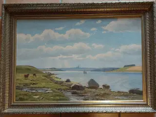 KAJ DREWS-( 1884 - 1964 )- ROSKILDE FJORD - maleri