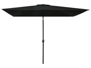 Udendørs parasol med metalstang 300 x 200 cm sort