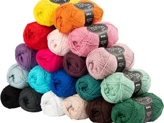 Bomuldsgarn, 8/4, L: 170 M, Indhold kan variere, ass. farver, 20x50g/ 1 pk.