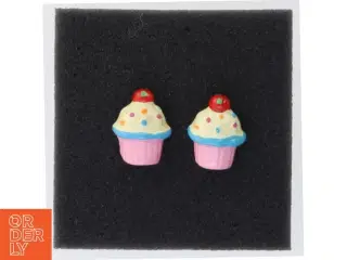 Farverige cupcake øreringe (str. 2 x 1 cm)