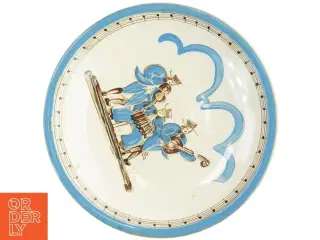 Dekoreret keramikfad fra Knabstrup i mønstret Bellman (str. 33 cm i diameter)
