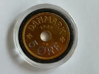 5 Øre 1937 N Sølvbelagt