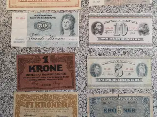 8 stk danske sedler