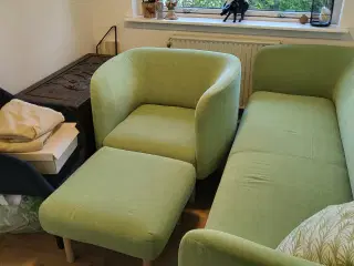 Sofa med stole og puf 5 mdr. Gammelt står som nyt