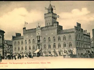 Raadhuset  - Fra Kongebesøget og Kanalindvielsen, Odense 1904 - H.H.O. 1186