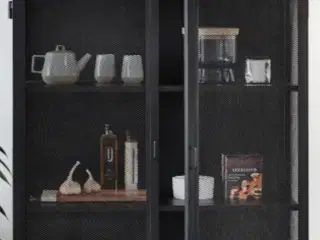 Hübsch Edge Double vitrineskab i sort metal