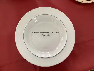 Blå Kant RoyalCopenhagen og Aluminia