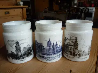 3 flotte porcelænskrukker