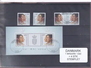 Danmark - Miniark 1390  + enkeltmærker - Stemplet