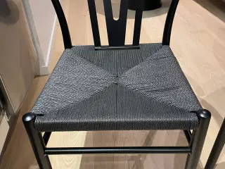 Spisebordsstole sort flet metalstel