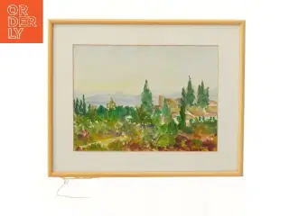 Indrammet landskabsmaleri (str. 36,5x29,5 cm)