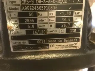 Grundfos CR5-9 injectorpumpe