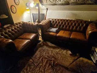 Chesterfield læder sofagruppe