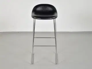 Gubi barstol med sort læder polster