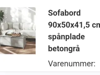 Sofabord og tv bord i grå
