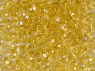 Facetperler, diam. 4 mm, hulstr. 1 mm, gul, 45stk./ 1 pk.