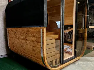 Ny unik stil CUBE sauna med HUUM 9kw ovn og WIFI