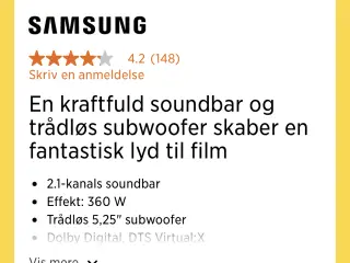 Samsung Soundbar helt ny