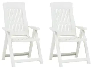 Havelænestole 2 stk. plastik hvid