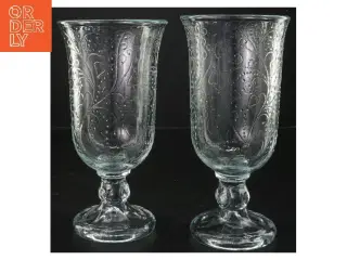 2 dekorative glasvaser (str. 2 stk Ø 10,5 cm længde 21 cm)