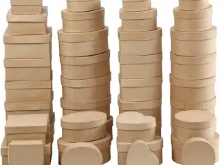 Håndlavede Papmaché Æsker - 72 stk. i 4 designs