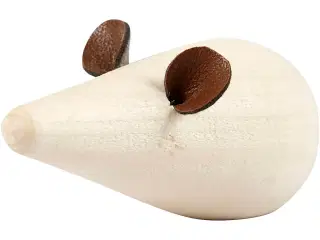 Drejede Mus i Lyst Træ - 2 stk. Dekorationssæt