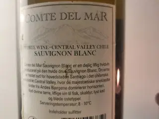 CM Comte Deel Mar, sauvignon blanc, Chile, hvidvin