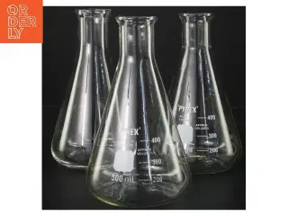 Pyrex Erlenmeyer kolber, 500 ml fra Pyrex (str. 3 stk 17,5 cm)