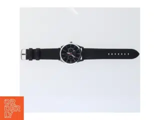 Sort læderarmbåndsur