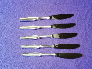 5 Baronet sølvplet middagsknive