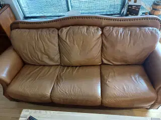 Sofa 3+2 brun læder