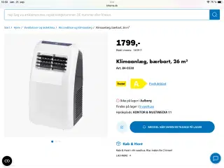 Mobilt airconditionanlæg 7000 BTU