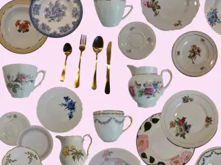 Guldbestik og porcelæn med charme og stil udlejes